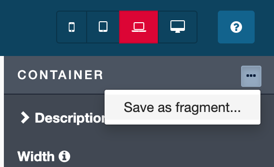 fragment selection in UI Designer