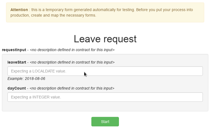 Auto generated form